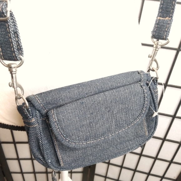 Denim Mini Crossbody Shoulder Bag Adjustable Purse - Picture 3 of 14